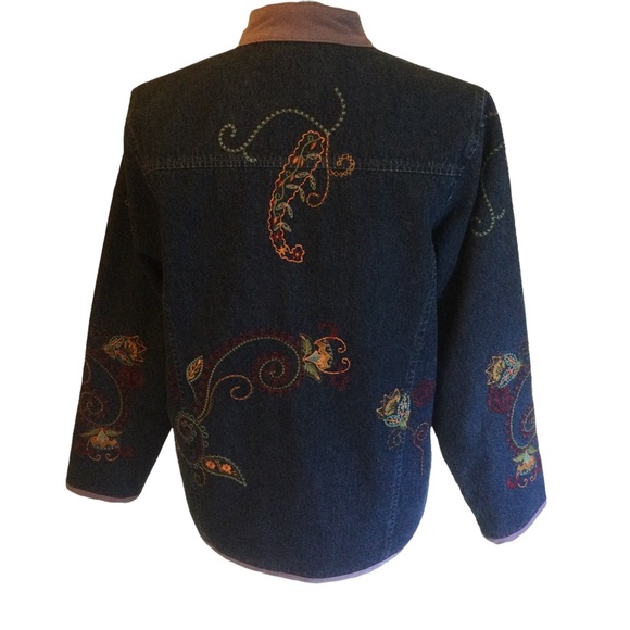 Denim & Co Embroidered Denim Jacket - Picture 2 of 7